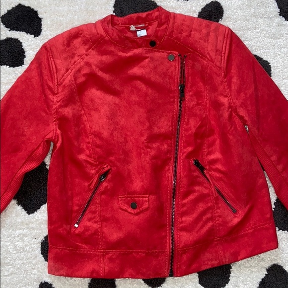 H&M Red Leather Jacket - Picture 2 of 4